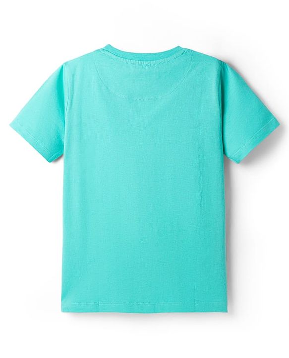 Pine Kids Marvel Single Jersey Knit Half Drop Shoulder Sleeves Oversized T-Shirt with Spider Man Graphics - Aqua Blue