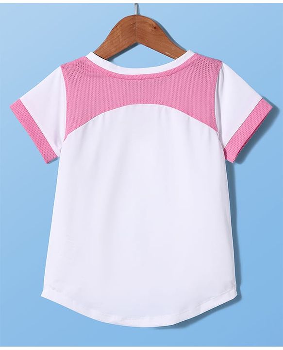 PINE ACTIVE Knit Half Sleeves High Stretch Skin Friendly Solid T-Shirt - White