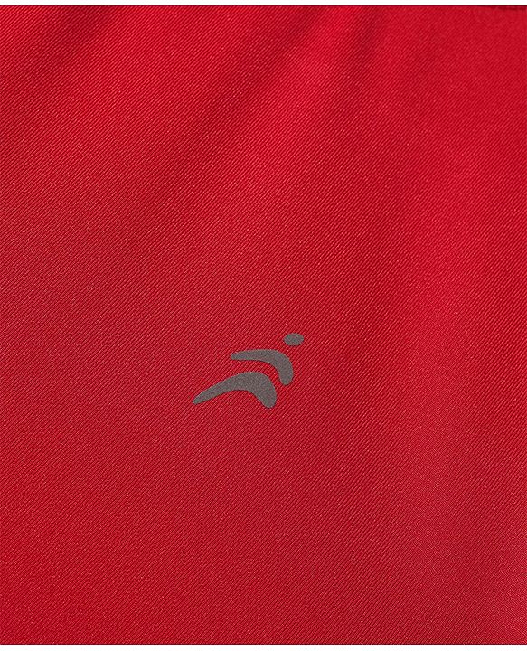 Pine Active Knit Half Sleeves High Stretch Skin Friendly Cut & Sew Solid Color T-Shirt - Red