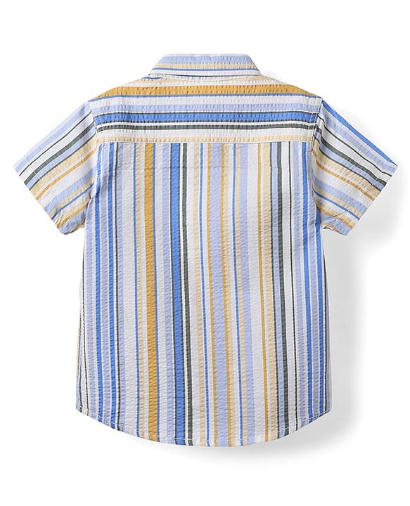 Babyhug Cotton Knit Half Sleeves Shirts & Short Set with Stripes - Navy Blue