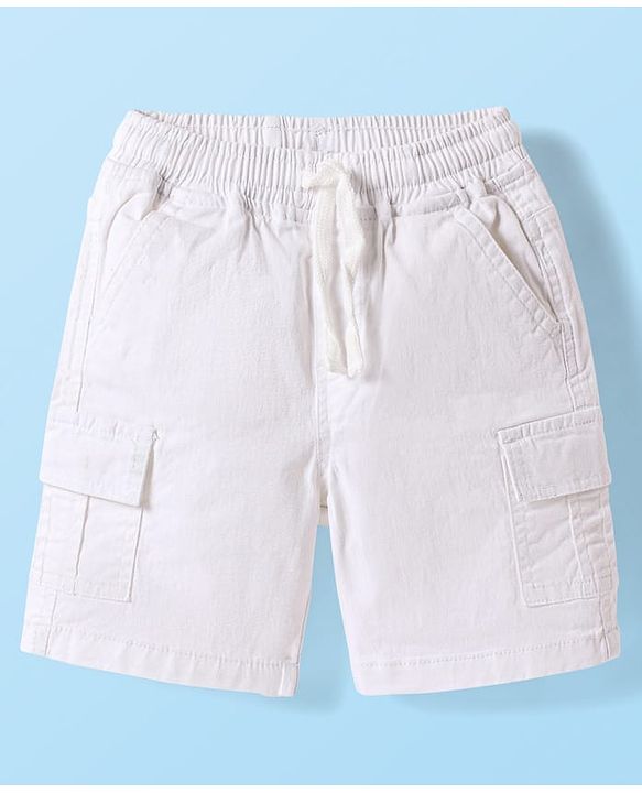 Babyhug Cotton Woven Half Sleeves Shirt & Shorts Set With Floral Print - White