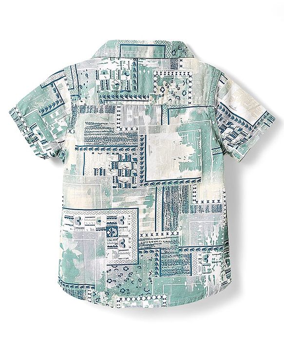Babyhug Cotton Woven Half Sleeves Printed Shirt & Shorts Co-Ord Set - Multicolor