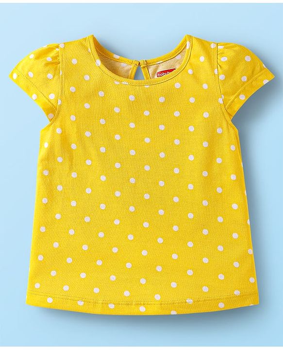 Babyhug Cotton Knit Cap Sleeves T-Shirts with Bear Print Pack of 3 - Pink White & Yellow