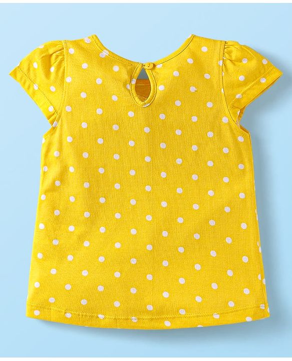 Babyhug Cotton Knit Cap Sleeves T-Shirts with Bear Print Pack of 3 - Pink White & Yellow