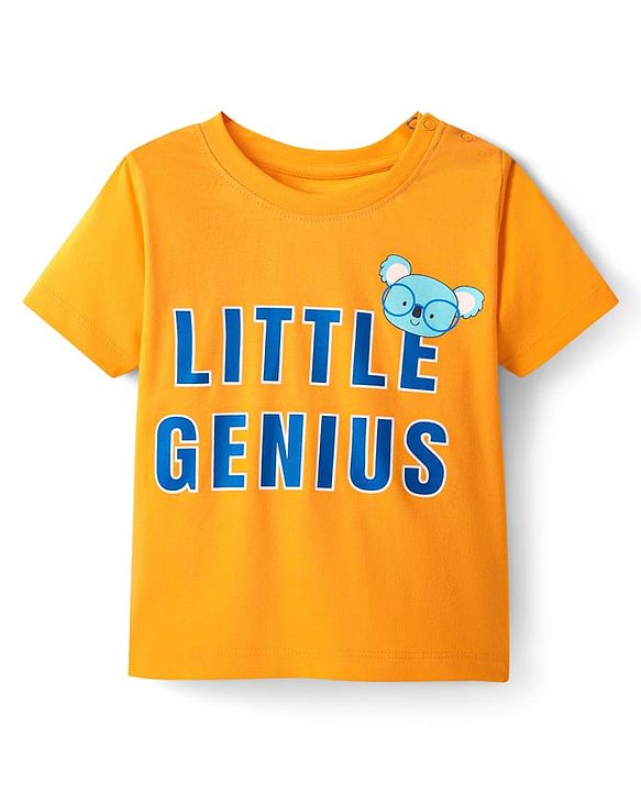 Babyhug Cotton Knit Striped Half & Full Night Sleeves Night Suits with Animal Print - Navy Blue & Orange