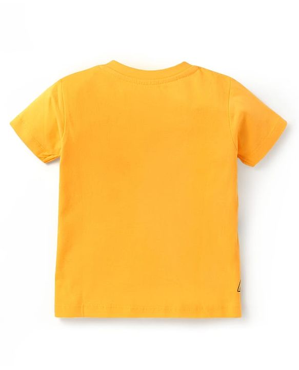 Babyhug Cotton Knit Full & Half Sleeves Night Suits With Dino Print - Yellow Navy & Light Blue