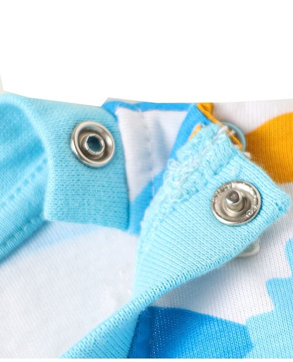 Babyhug Cotton Knit Full & Half Sleeves Night Suits With Dino Print - Yellow Navy & Light Blue