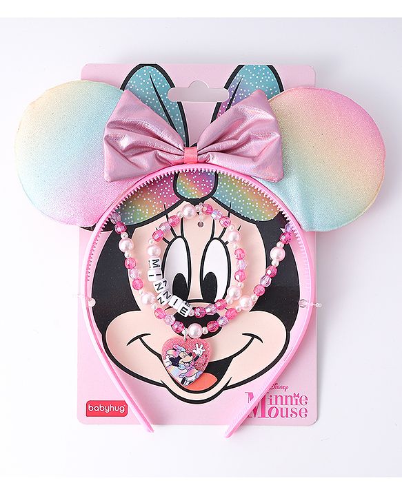 Babyhug Disney Hair Accessories Combo Set With Minnie Mouse - Pink