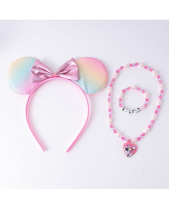 Babyhug Disney Hair Accessories Combo Set With Minnie Mouse - Pink