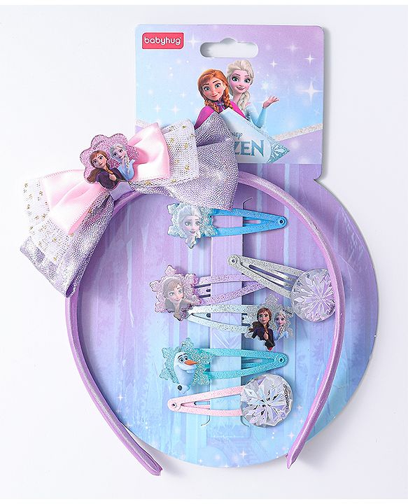Pine Kids Disney Hair Accessories Combo Sets with Bow Applique & Disney Princes Print Free Size - Multicolor