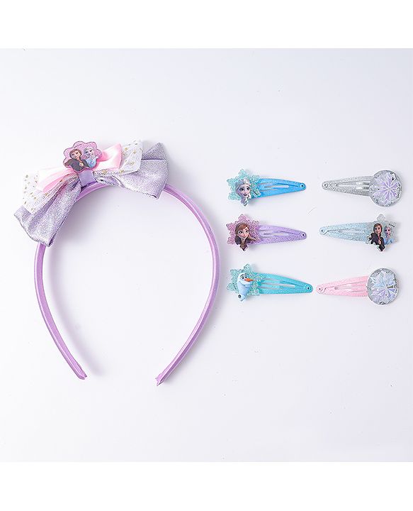 Pine Kids Disney Hair Accessories Combo Sets with Bow Applique & Disney Princes Print Free Size - Multicolor