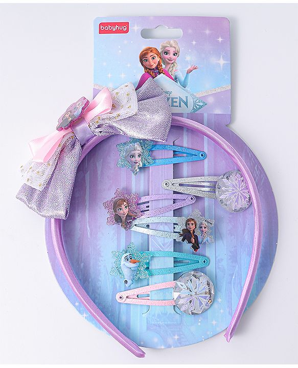 Pine Kids Disney Hair Accessories Combo Sets with Bow Applique & Disney Princes Print Free Size - Multicolor