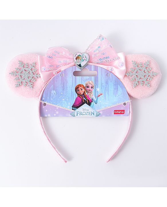 Babyhug Disney Hairband with Bow Applique & Sequin Detailing - Light Blue