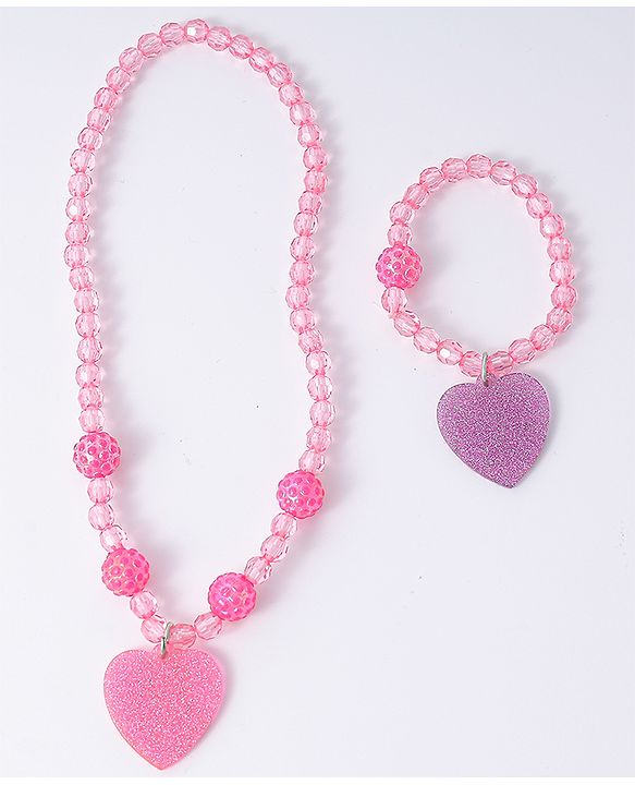 Babyhug Disney Jewellery Set with Disney Princess Pendant Free Size - Pink