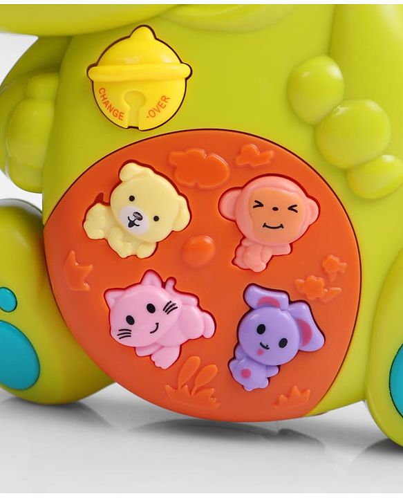 Babyhug Dino Musical Piano with Lights and Animal Sounds- Yellow| Volume Control| Early Learning Toy| Musical Toy with Flashing Lights| Drum & Piano| Gift for Boys & Girls| BIS Certified