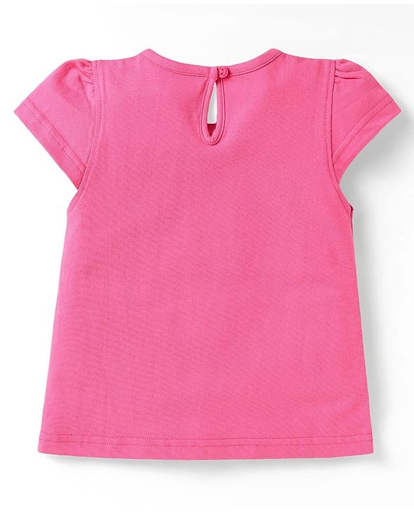 Babyhug Cotton Knit Half Sleeves T-Shirts With Polka Dot & Floral Print Pack Of 3 - Pink & Light Green