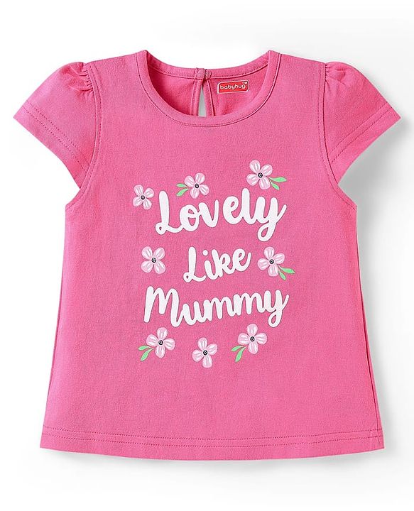 Babyhug Cotton Knit Half Sleeves T-Shirts With Polka Dot & Floral Print Pack Of 3 - Pink & Light Green