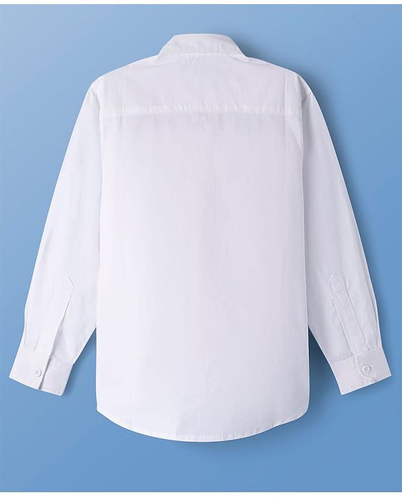 Pine Kids Cotton Woven Full Sleeves Printed Shirt - White