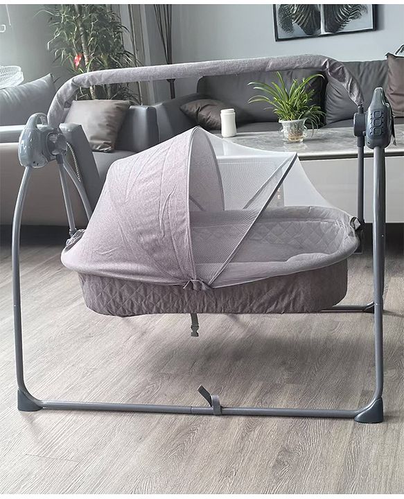 Babyhug Automatic Baby Swing Cradle With Remote Controller - Dark Grey