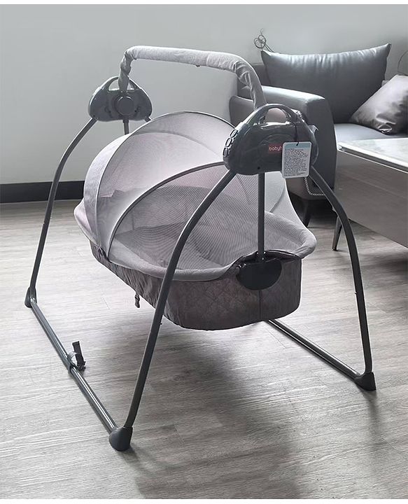 Babyhug Automatic Baby Swing Cradle With Remote Controller - Dark Grey