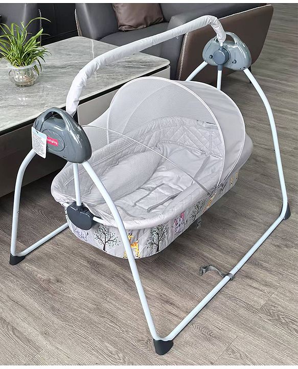 Babyhug Automatic Baby Swing Cradle With Remote Controller - Dark Grey