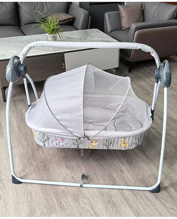 Babyhug Automatic Baby Swing Cradle With Remote Controller - Dark Grey