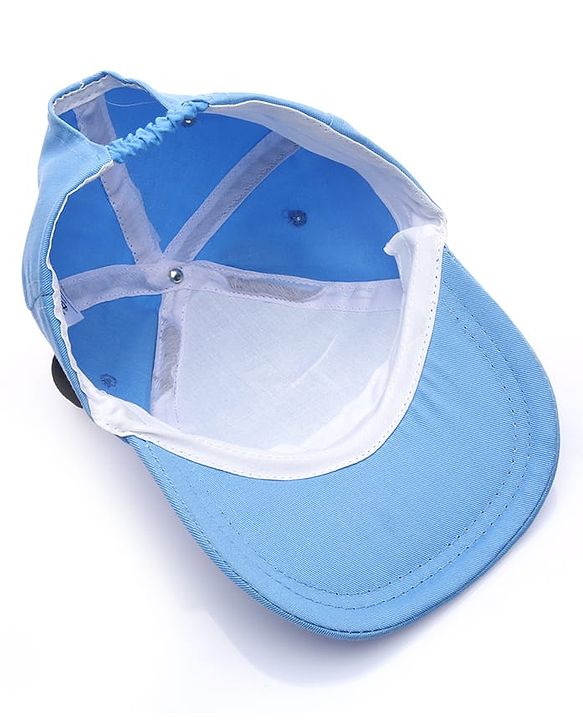 Babyhug Disney Cotton Woven Summer Cap with Mickey Mouse Family Graphics & 3D Ear Blue - Diameter 17 cm