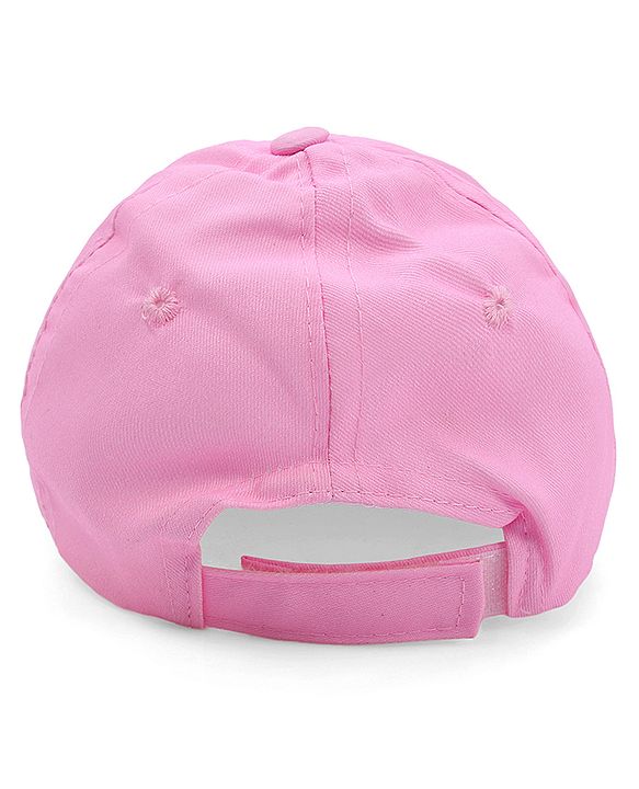 Babyhug Disney Cotton Woven Summer Cap With Minnie Mouse Family Graphics & Sequin Detailing Pink - Diameter 13 cm