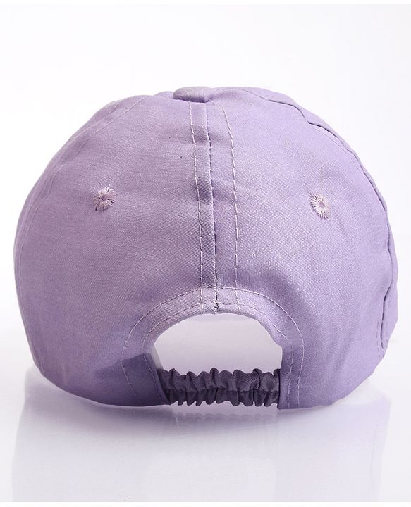 Babyhug Disney Cotton Woven Summer Cap with Minnie Mouse and Daisy Graphics Lilac - Diameter 14 cm