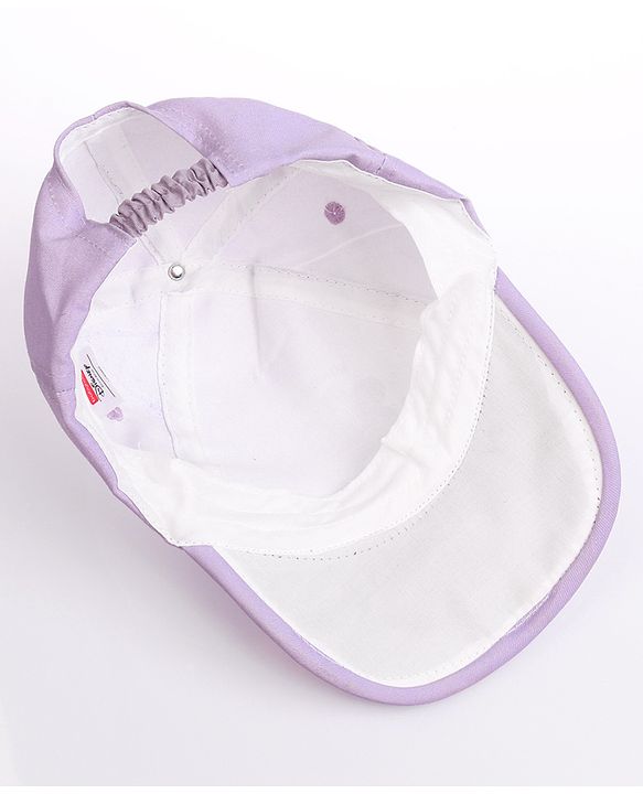 Babyhug Disney Cotton Woven Summer Cap with Minnie Mouse and Daisy Graphics Lilac - Diameter 14 cm