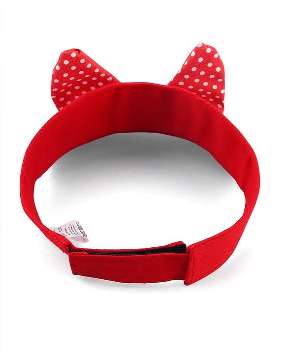 Babyhug Disney Cotton Woven Summer Cap With Minnie Mouse Graphics Black & Red - Diameter 15 cm