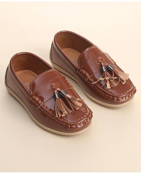 Cute Walk by Babyhug Slip On Loafers with Tassels Applique - Brown