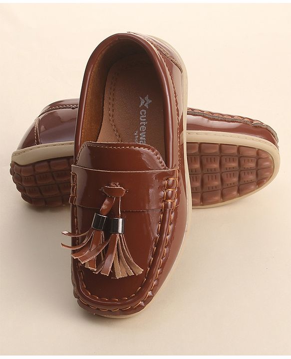 Cute Walk by Babyhug Slip On Loafers with Tassels Applique - Brown