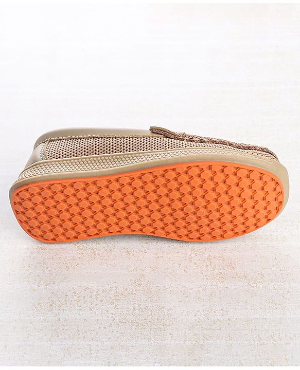 Cute Walk by Babyhug Solid Party Wear Slip On Shoes - Beige