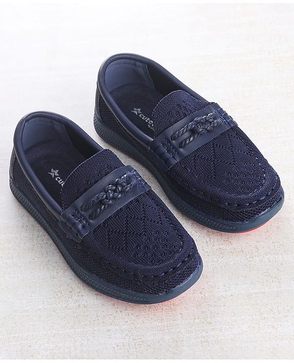 Cute Walk by Babyhug Solid Party Wear Slip On Shoes - Beige