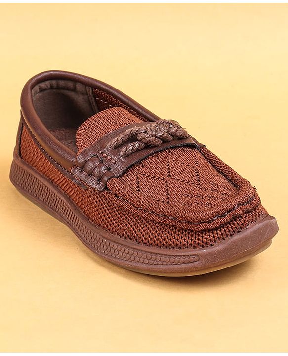 Cute Walk by Babyhug Solid Party Wear Slip On Shoes - Beige