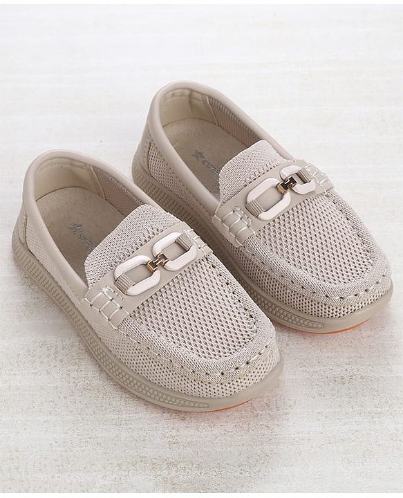 Cute Walk by Babyhug Slip On Loafers with 3D Apllique - Beige