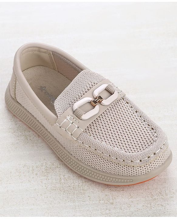 Cute Walk by Babyhug Slip On Loafers with 3D Apllique - Beige