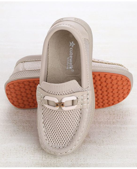 Cute Walk by Babyhug Slip On Loafers with 3D Apllique - Beige