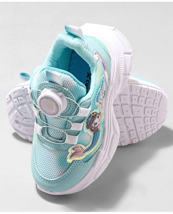 Cute Walk by Babyhug Slip On Sports Shoes with Mermaid Applique - Sea Green