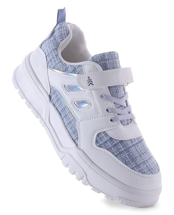 Pine Kids Sports Shoes with Velcro Closure & Tape Detailing - Light Blue