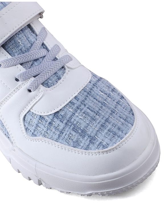 Pine Kids Sports Shoes with Velcro Closure & Tape Detailing - Light Blue