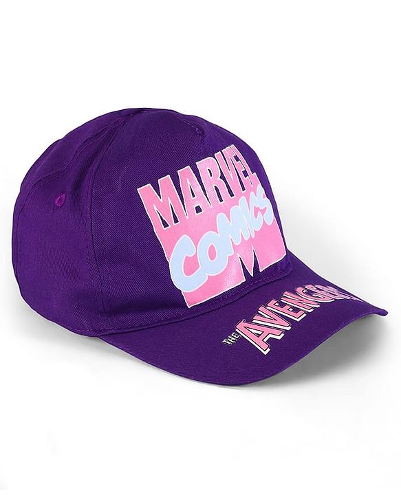 Pine Kids Marvel Summer Caps with Avengers Graphics Print Purple - Diameter 28.5 cm
