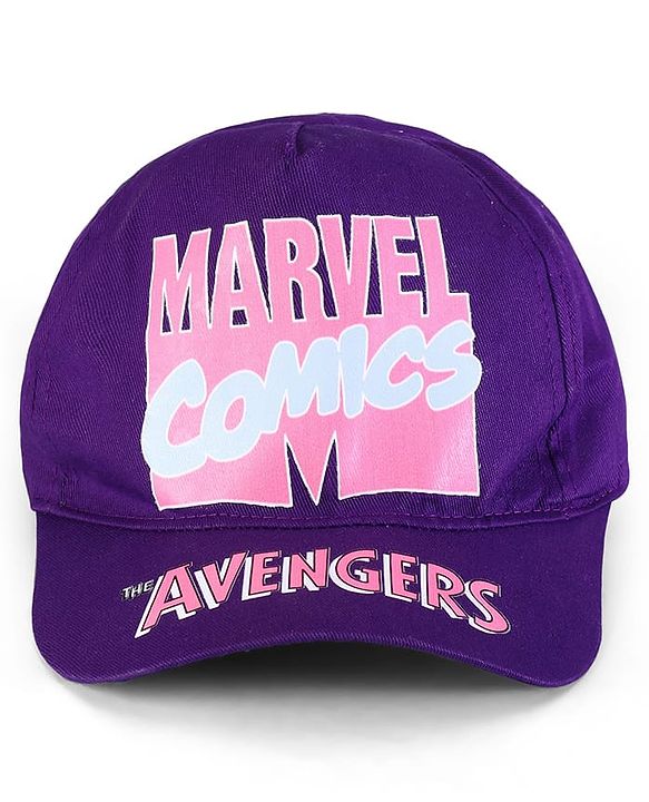Pine Kids Marvel Summer Caps with Avengers Graphics Print Purple - Diameter 28.5 cm