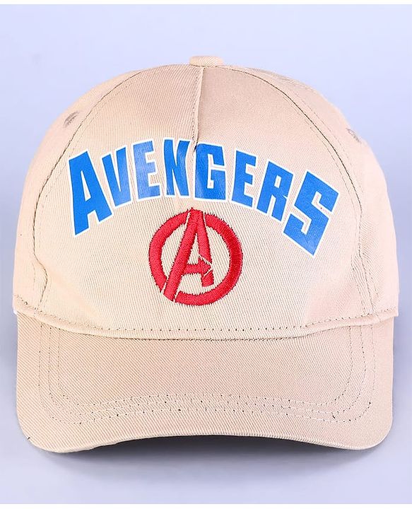 Pine Kids Marvel Summer Caps Caps with Avenger Graphics & Badge Detailing Beige - Diameter 28 cm