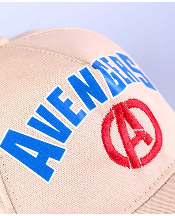 Pine Kids Marvel Summer Caps Caps with Avenger Graphics & Badge Detailing Beige - Diameter 28 cm