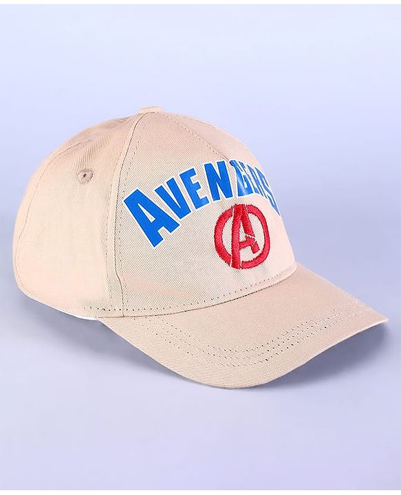 Pine Kids Marvel Summer Caps Caps with Avenger Graphics & Badge Detailing Beige - Diameter 28 cm