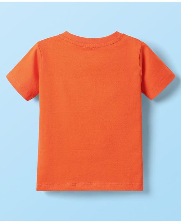 Babyhug Cotton Knit Half Sleeves Striped T-Shirts with Text Print Pack of 3 - Orange Blue & Yellow