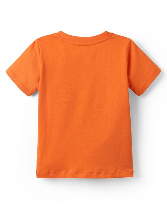 Babyhug Cotton Knit Half Sleeves T-shirt With Stripes & Beach Theme Graphics Pack Of 3  - Light Blue Navy Blue & Orange