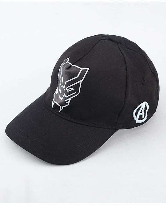Pine Kids Marvel Summer Cap with Avengers Wakanda Graphics Black -Diameter 19 cm